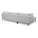 Ver imagem 7 de Sofá Sala de Estar Atena Chaise Esquerdo Pés de Ferro 284cm 5 Lugares Bouclê Branco M1 - Monari Desi