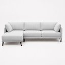 Ver imagem 5 de Sofá Sala de Estar Atena Chaise Esquerdo Pés de Ferro 284cm 5 Lugares Bouclê Branco M1 - Monari Desi