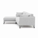 Ver imagem 6 de Sofá Sala de Estar Atena Chaise Esquerdo Pés de Ferro 284cm 5 Lugares Bouclê Branco M1 - Monari Desi
