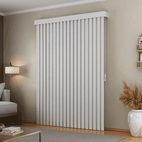 Persiana Vertical em Tecido Blackout com Bando Crisdan Largura 1,35 X 1,35 Altura Branco