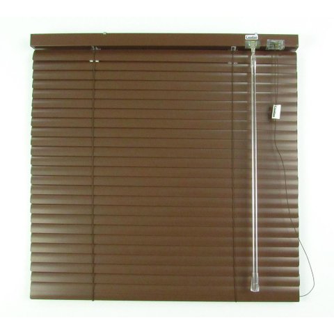 Persiana Horizontal 25mm Alumínio Crisdan sem Furos Aparente Largura 1,60 X 1,40 Altura Chocolate