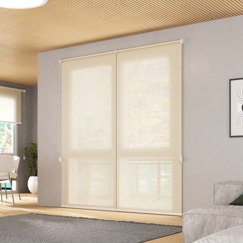 Persiana Rolô Tela Solar Screen 5% Crisdan 1,50 Largura X 1,50 Altura Bege