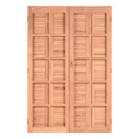 Porta Balcão de Abrir / Abrir de Madeira Quadriculada Reto de Eucalipto Esel - 2.13 (A) X 1.20 (L)