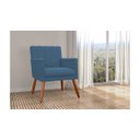 Ver imagem 3 de Poltrona Decorativa Cecília Suede Azul Marinho Pés Madeira Ms Decor
