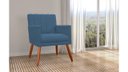Ver imagem 3 de Poltrona Decorativa Cecília Suede Azul Marinho Pés Madeira Ms Decor