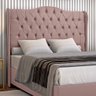 Cabeceira Estofada 1.40 para Cama Box Casal Capitonê Dubai Veludo Inca Rosê - Lh Móveis - 3