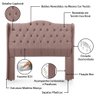 Cabeceira Estofada 1.40 para Cama Box Casal Capitonê Dubai Veludo Inca Rosê - Lh Móveis - 10