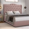 Cabeceira Estofada 1.40 para Cama Box Casal Capitonê Dubai Veludo Inca Rosê - Lh Móveis - 1
