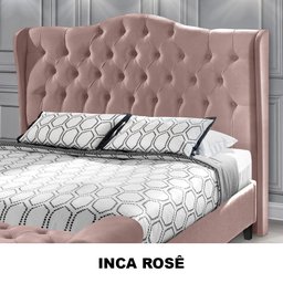 Cabeceira Estofada 1.40 para Cama Box Casal Capitonê Dubai Veludo Inca Rosê - Lh Móveis - 6