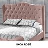 Cabeceira Estofada 1.40 para Cama Box Casal Capitonê Dubai Veludo Inca Rosê - Lh Móveis - 6
