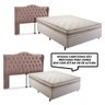 Cabeceira Estofada 1.40 para Cama Box Casal Capitonê Dubai Veludo Inca Rosê - Lh Móveis - 11
