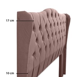 Cabeceira Estofada 1.40 para Cama Box Casal Capitonê Dubai Veludo Inca Rosê - Lh Móveis - 9