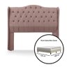 Cabeceira Estofada 1.40 para Cama Box Casal Capitonê Dubai Veludo Inca Rosê - Lh Móveis - 7