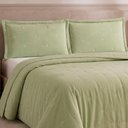 Ver imagem 4 de Kit Cobre Leito Colcha Fenix King 3 Peças Percal 300 Fios Bordado Verde Clara Luz Decora