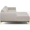 Ver imagem 2 de Sofá 4 Lugares Chaise Esquerdo Sala Molino 265cm D02 Pés D\'ouro Bouclê Creme B-54