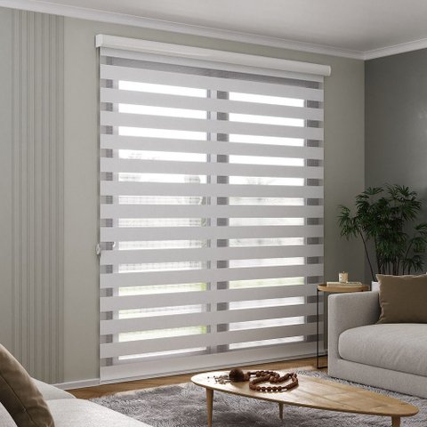Persiana Rolô Double Vision com Perfil Frontal Crisdan 2,00 Largura X 2,30 Altura Branco