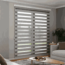 Ver imagem 1 de Persiana Rolô Double Vision com Perfil Frontal Crisdan 1,50 Largura X 1,50 Altura Cinza