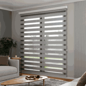 Persiana Rolô Double Vision com Barra Niveladora Crisdan 1,50 Largura X 1,50 Altura Cinza