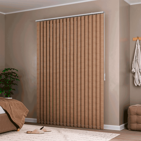 Persiana Vertical em Tecido Blackout Crisdan Largura 1,35 X 1,35 Altura Bege Mescla