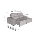 Ver imagem 2 de Sofá Império 4 Lugares 2,20cm Retrátil e Reclinável - de Casa Décor e Estofados.