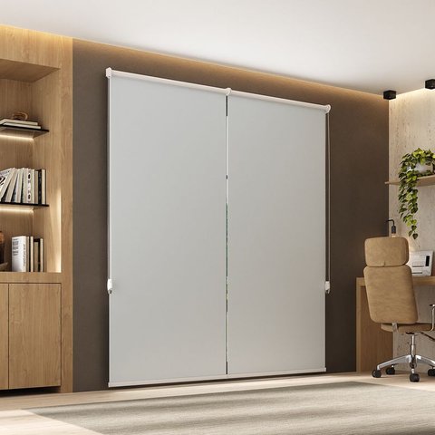 Persiana Rolô Pinpoint Blackout Crisdan 2,00 Largura X 2,30 Altura Cinza