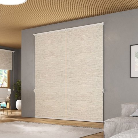 Persiana Rolô Napoles Blackout Crisdan 1,80 Largura X 2,30 Altura Bege