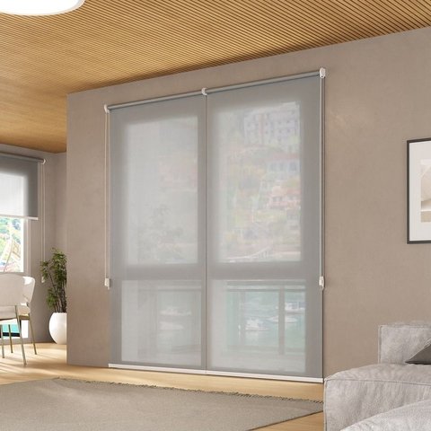 Persiana Rolô Tela Solar Screen 5% Crisdan 1,50 Largura X 1,50 Altura Cinza