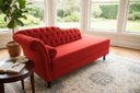 Ver imagem 1 de Recamier Decorativo Divã Styllus Lado Direito Couro Vermelho