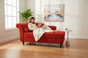 Ver imagem 2 de Recamier Decorativo Divã Styllus Lado Direito Couro Vermelho