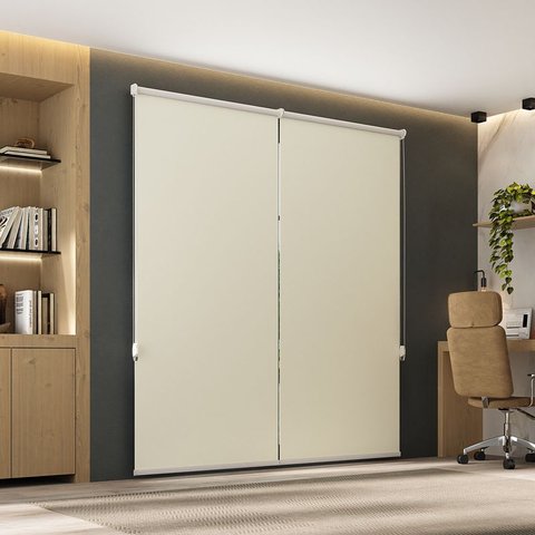 Persiana Rolô Pinpoint Blackout Crisdan 2,00 Largura X 2,30 Altura Bege