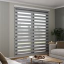 Ver imagem 1 de Persiana Rolô Double Vision com Perfil Frontal Crisdan 2,10 Largura X 2,20 Altura Cinza