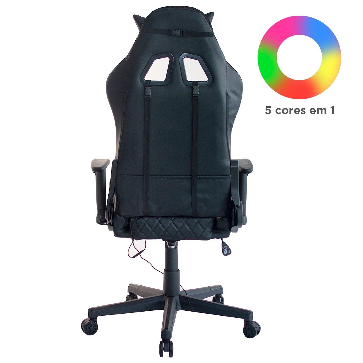 Cadeira Gamer LED Preta com Iluminação - 3