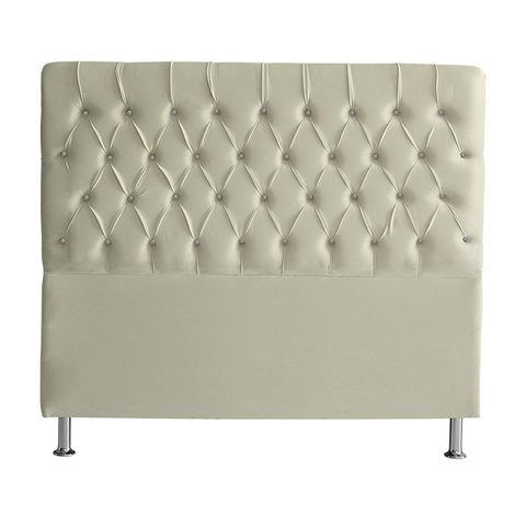 Cabeceira de Cama Box Bella Casal 140 Cm Suede Botão Cristal Porcelana Ec Móveis