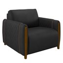Ver imagem 7 de Kit 2 Poltronas Decorativas para Sala de Estar 98cm Amaranto M22 PU Preto - Mpozenato