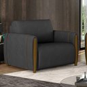 Ver imagem 2 de Kit 2 Poltronas Decorativas para Sala de Estar 98cm Amaranto M22 PU Preto - Mpozenato