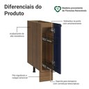Ver imagem 4 de Balcão Porta-temperos 20 Cm 1 Porta (sem Tampo) Rustic/azul Vik Madesa