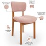 Kit 02 Cadeiras para Sala de Jantar Cozinha Living Estofada Dara L02 Bouclê Rosê - Lyam Decor - 4