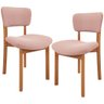 Kit 02 Cadeiras para Sala de Jantar Cozinha Living Estofada Dara L02 Bouclê Rosê - Lyam Decor - 1