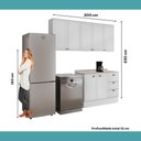 Ver imagem 6 de Cozinha Completa com Balcão Milla Cedar 7 Portas 3 Gavetas MDF Branco Móveis Carraro
