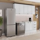 Ver imagem 1 de Cozinha Completa com Balcão Milla Cedar 7 Portas 3 Gavetas MDF Branco Móveis Carraro