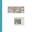 Ver imagem 7 de Cozinha Completa com Balcão Milla Cedar 7 Portas 3 Gavetas MDF Branco Móveis Carraro