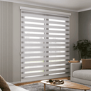 Ver imagem 1 de Persiana Rolô Double Vision com Perfil Frontal Crisdan 1,35 Largura X 1,35 Altura Branco