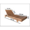 Ver imagem 2 de Jogo 3 Espreguiçadeira Allegra + 2 Mesinha Madeira Maciça Piscina Lazer Nogueira Proteção Uv e Colch