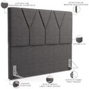 Ver imagem 3 de Cabeceira Cama Box Casal Queen 160cm Aura Linho W01 Cinza Escuro - Mpozenato