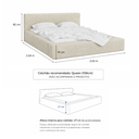 Ver imagem 7 de Cama Estofada Queen Siena 1.60m Moderna em Linho Base Baixa Design Minimalista Ocre