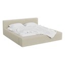 Ver imagem 4 de Cama Estofada Queen Siena 1.60m Moderna em Linho Base Baixa Design Minimalista Ocre