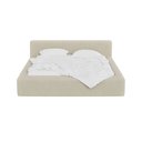 Ver imagem 5 de Cama Estofada Queen Siena 1.60m Moderna em Linho Base Baixa Design Minimalista Ocre