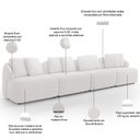Ver imagem 4 de Sofá 5 Lugares para Sala de Estar Living 388cm Arlo F04 Bouclê Branco - Lyam Decor