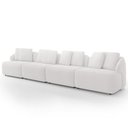 Ver imagem 6 de Sofá 5 Lugares para Sala de Estar Living 388cm Arlo F04 Bouclê Branco - Lyam Decor