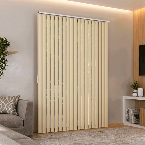 Persiana Vertical em Pvc Crisdan Largura 1,80 X 1,30 Altura Bege